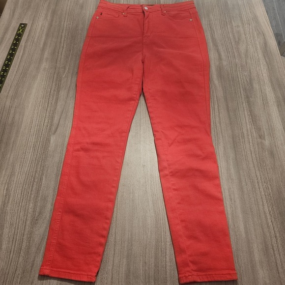 Judy Blue Skinny Fit Garment Dyed Jeans Womens 29x28 Red Tummy Control High Rise - Picture 1 of 8